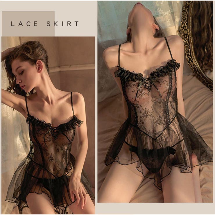 ベビードールランジェリー レースシースルー Tバック付き | And Kawaii | 詳細画像6 