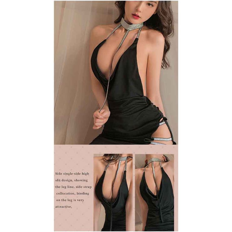 バックオープン 掛けネック ランジェリーワンピース Tバック付き | And Kawaii | 詳細画像9 