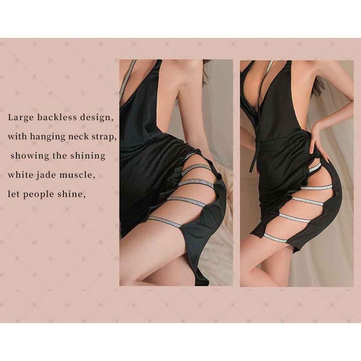 バックオープン 掛けネック ランジェリーワンピース Tバック付き | And Kawaii | 詳細画像7 