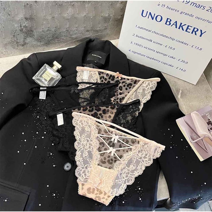 シアーレース フェミニンショーツ 透け感レオパード デザインショーツ | And Kawaii | 詳細画像7 