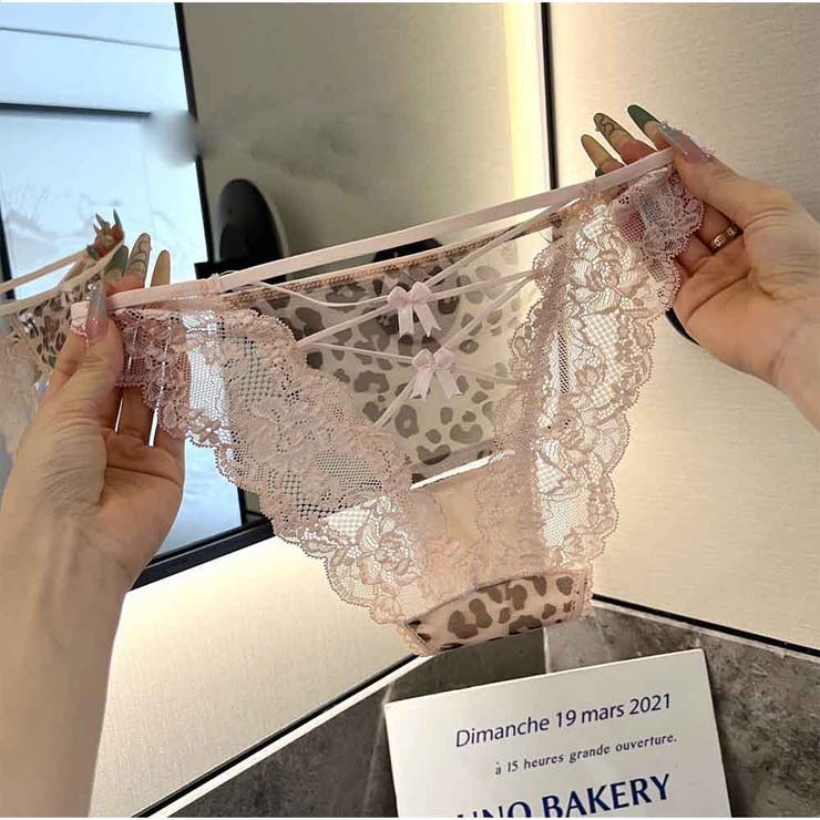 シアーレース フェミニンショーツ 透け感レオパード デザインショーツ | And Kawaii | 詳細画像8 