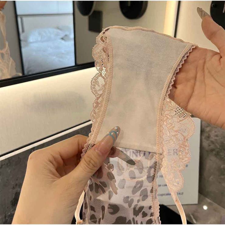 シアーレース フェミニンショーツ 透け感レオパード デザインショーツ | And Kawaii | 詳細画像9 