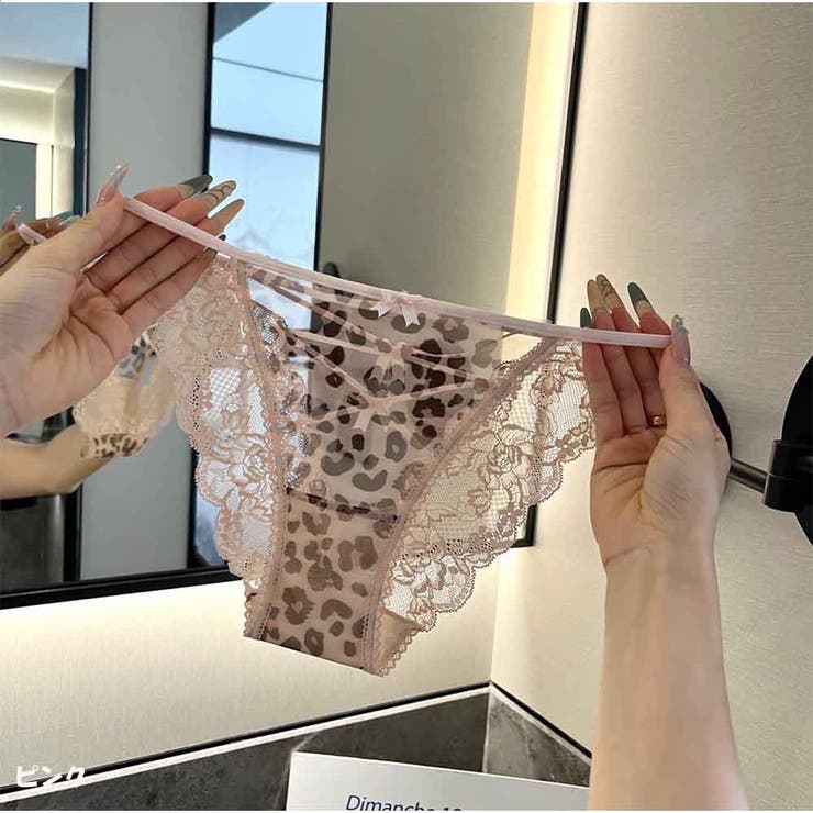 ピンク | シアーレース フェミニンショーツ 透け感レオパード デザインショーツ | And Kawaii