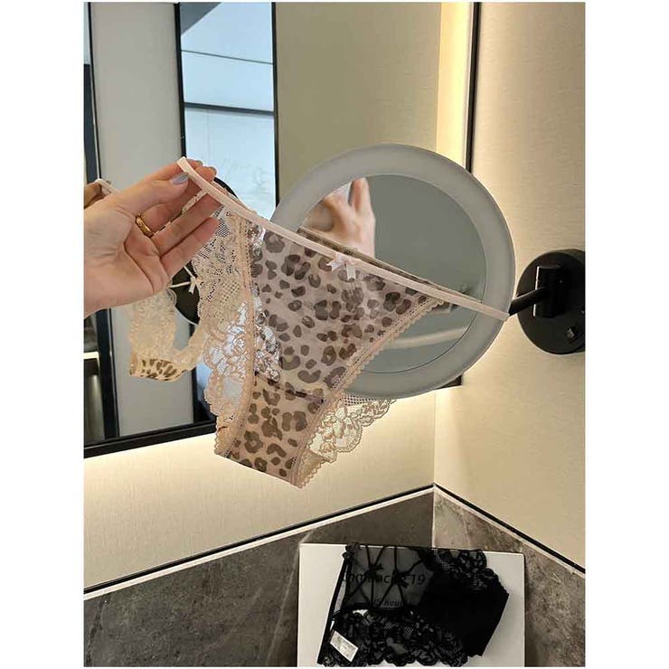 シアーレース フェミニンショーツ 透け感レオパード デザインショーツ | And Kawaii | 詳細画像4 