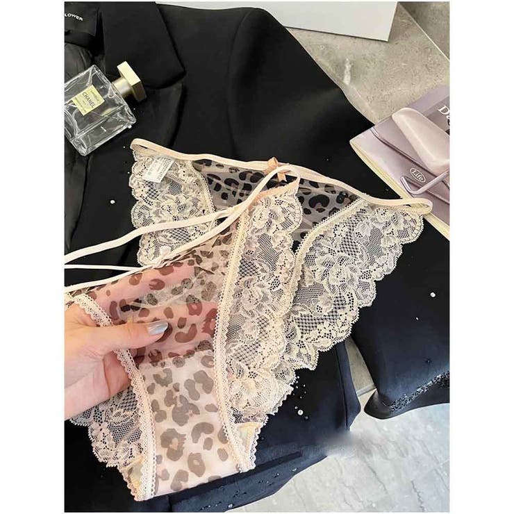 シアーレース フェミニンショーツ 透け感レオパード デザインショーツ | And Kawaii | 詳細画像5 