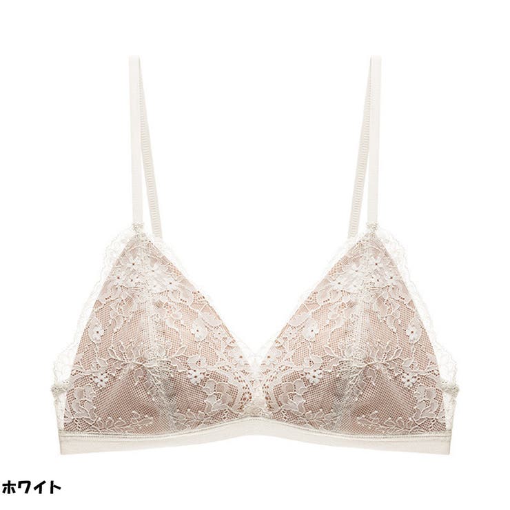ホワイト | ノンワイヤー ブラジャー フラワーレース | And Kawaii