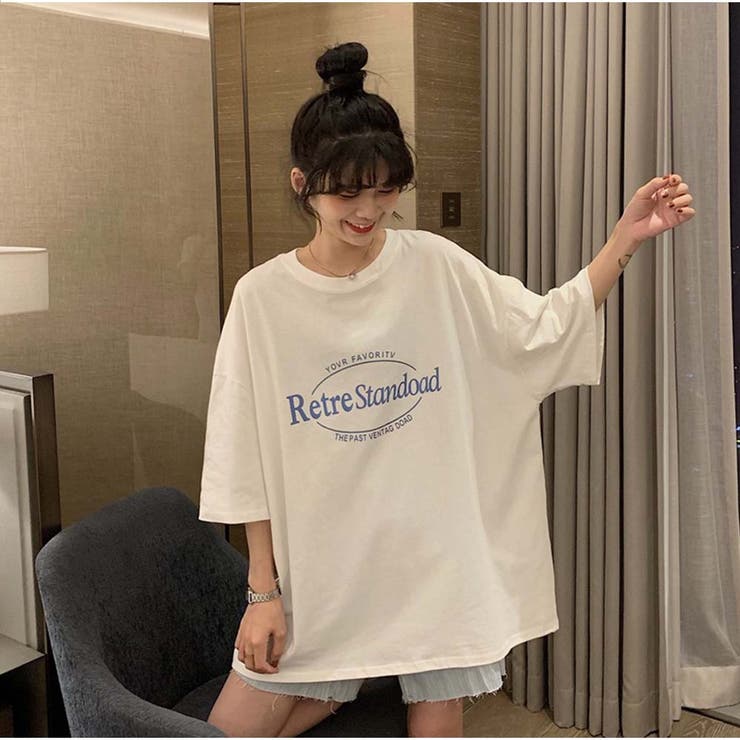 Tシャツ 半袖 トップス ロゴプリント 春夏 人気 韓国ファッション