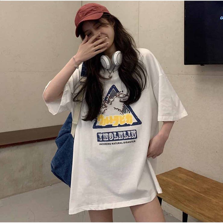 ロゴプリント 半袖Tシャツ カジュアル 夏 韓国ファッション[品番