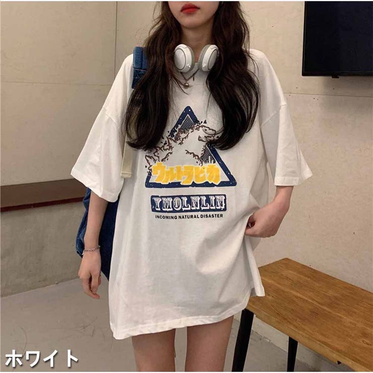 ロゴプリント 半袖Tシャツ カジュアル 夏 韓国ファッション[品番