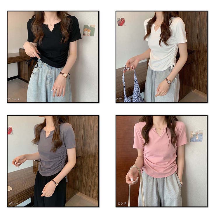 夏 大きいサイズ 涼しい セットアップ Vネックシャツ 韓国 n1293 セットアップ レディース 40代 春夏新作 五分袖TシャツVネック