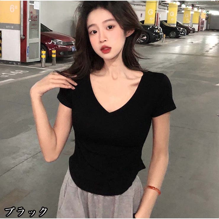 ☆韓国の人気☆【PXG】夏 BATWING ウブン ショート Tシャツ セール】【新作】韓国風レースバックオープンタイトフィット
