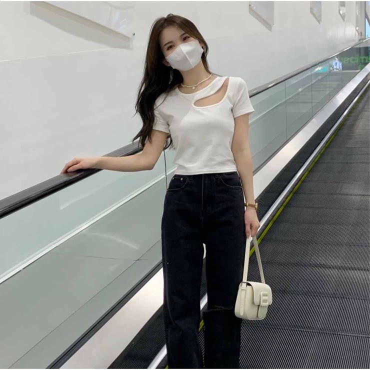 半袖Tシャツ 透かし ショートTシャツ レディース 夏 韓国 | And Kawaii | 詳細画像1 