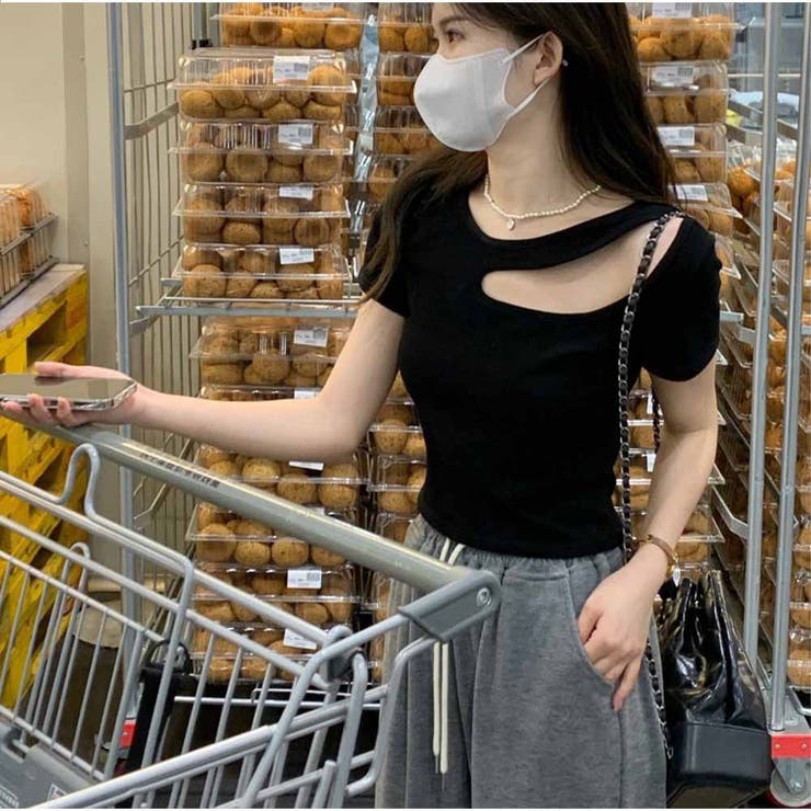 半袖Tシャツ 透かし ショートTシャツ レディース 夏 韓国 | And Kawaii | 詳細画像8 