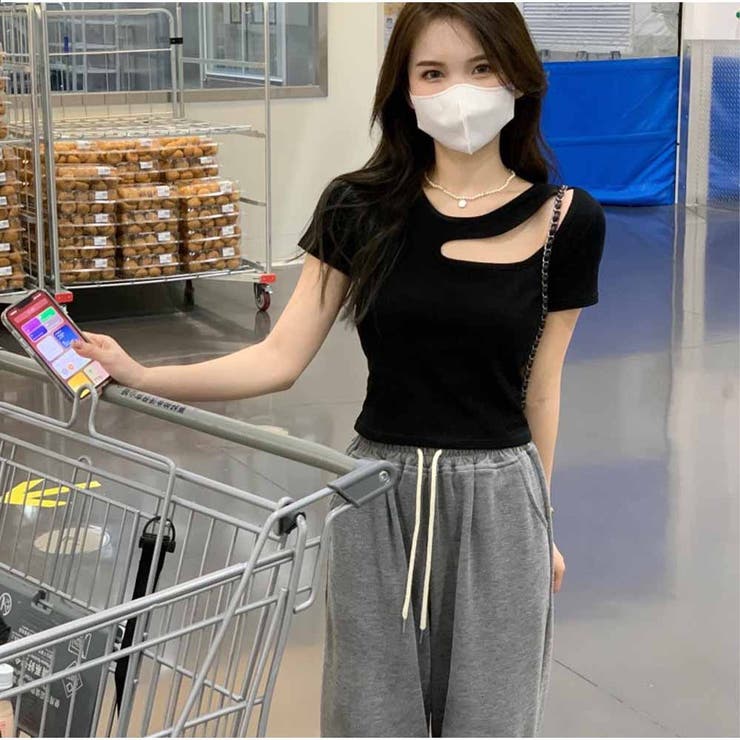 半袖Tシャツ 透かし ショートTシャツ レディース 夏 韓国 | And Kawaii | 詳細画像10 