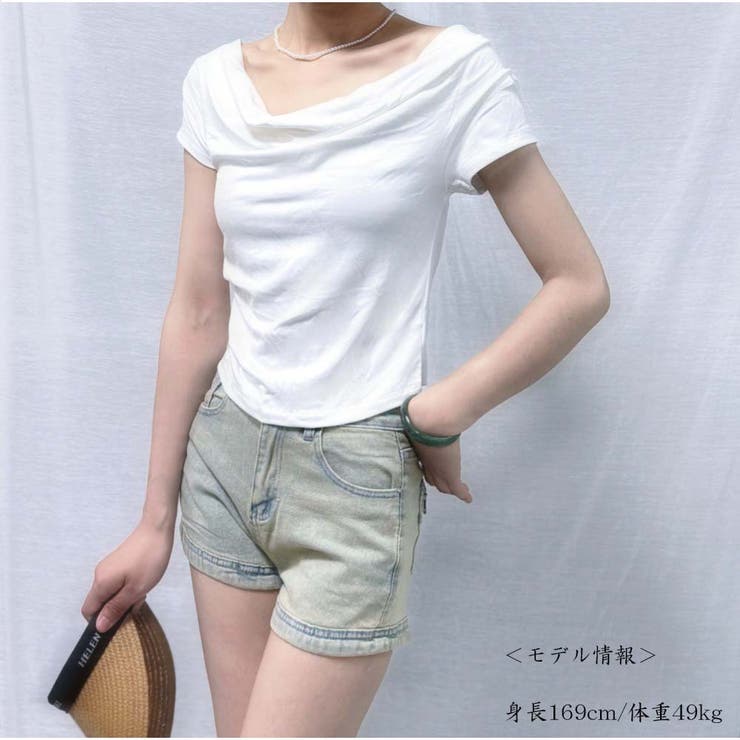 Tシャツ 半袖 オフショルダー2way[品番：AKIW0004504]｜And