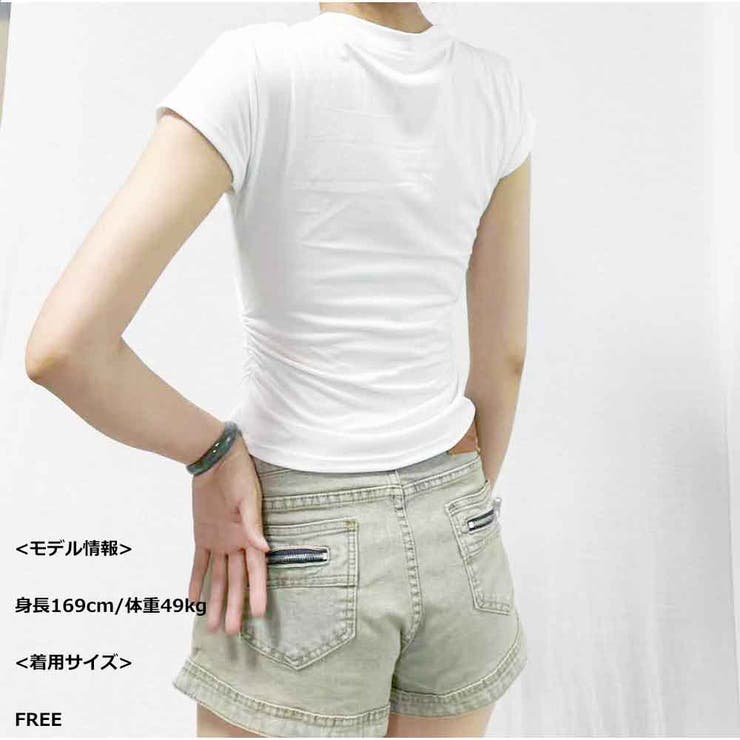 ミニリボン刺繍入り ベーシックフィットTシャツ コットンラウンドネック半袖 | And Kawaii | 詳細画像5 