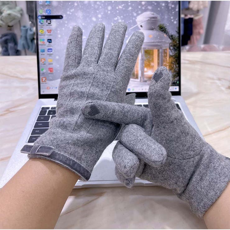 ニットグローブ タッチスクリーン対応スマホ手袋 指開き | And Kawaii | 詳細画像11 