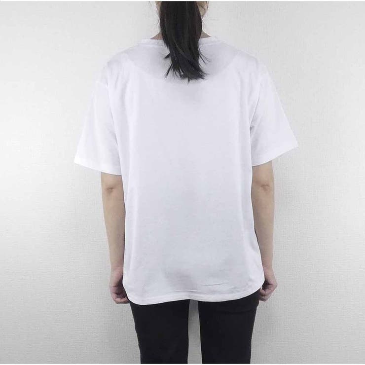 Tシャツ 体型カバー トップス 半袖 ロゴプリント 夏服 韓国ファッション