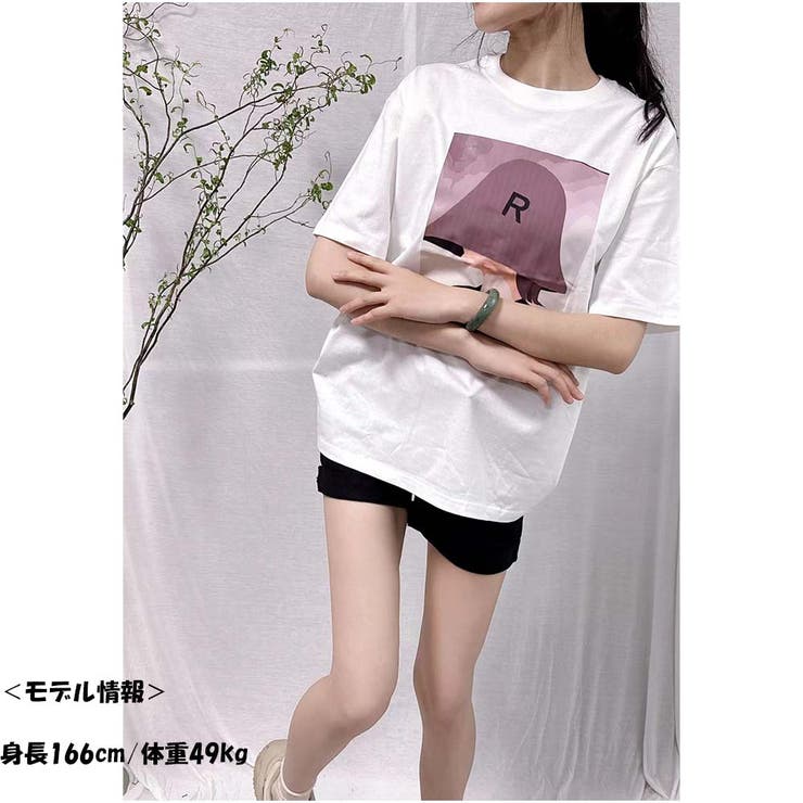 Tシャツ 半袖 ロゴプリント レディース 夏 韓国ファッション | And Kawaii | 詳細画像2 