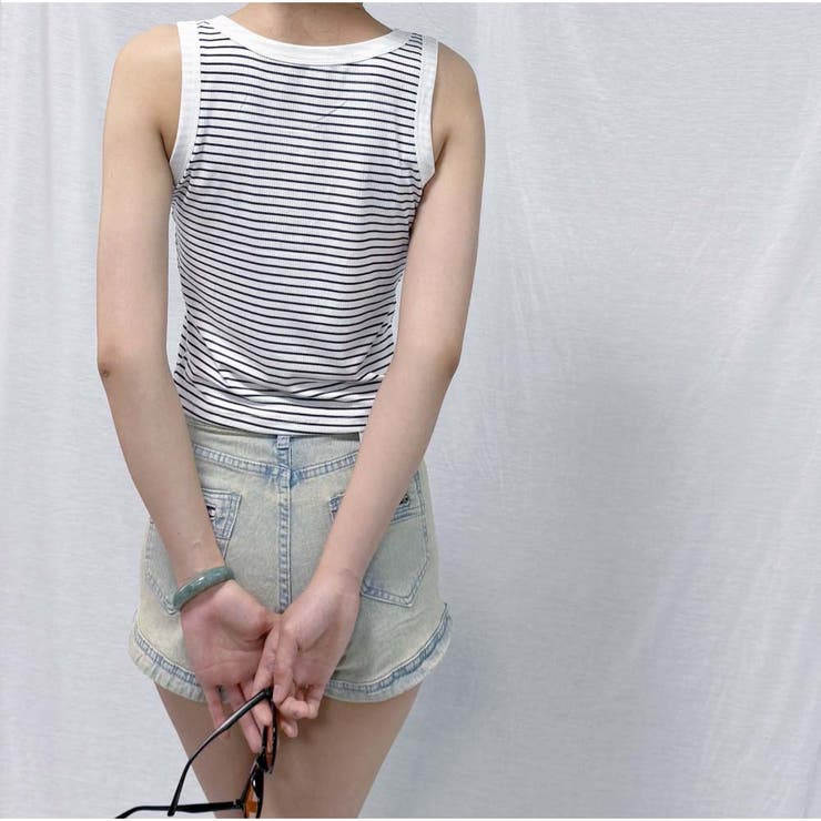 タンクトップ ボーダー 韓国ファッション | And Kawaii | 詳細画像11 