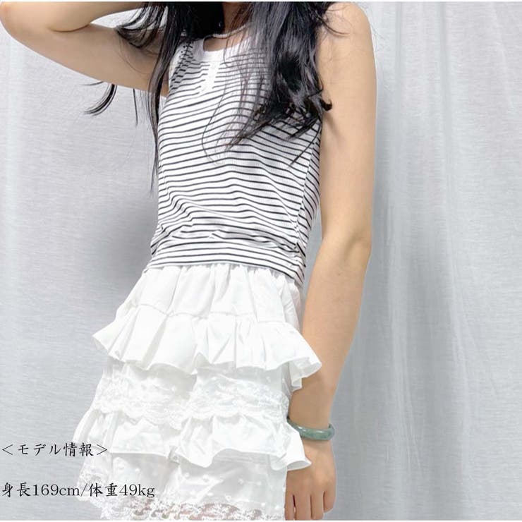 タンクトップ ボーダー 韓国ファッション | And Kawaii | 詳細画像12 