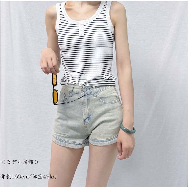 タンクトップ ボーダー 韓国ファッション | And Kawaii | 詳細画像8 