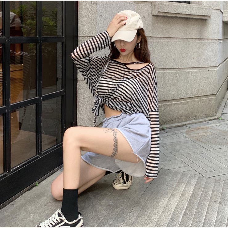 Tシャツ 長袖 ボーダー | And Kawaii | 詳細画像7 