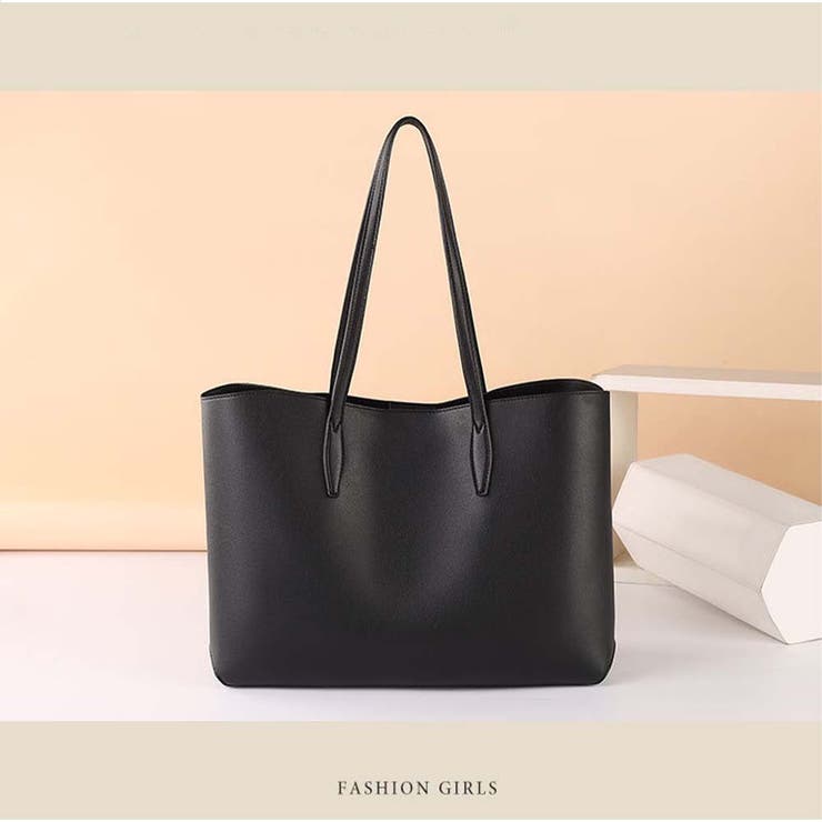 ブラック | トートバッグ カジュアル手提げバッグ 肩かけバッグ | And Kawaii