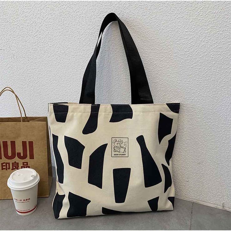 ブラック | 布帛ハンドバッグ ファスナー付き ショルダーバッグ | And Kawaii