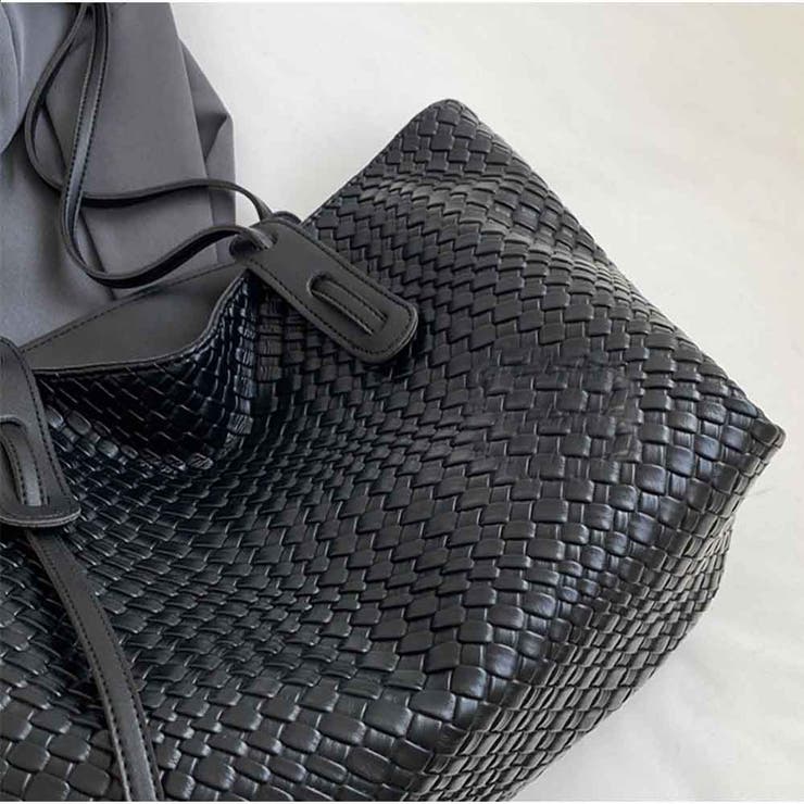 トートバッグ 大容量 編みトートバッグ 軽量PUレザー | And Kawaii | 詳細画像4 