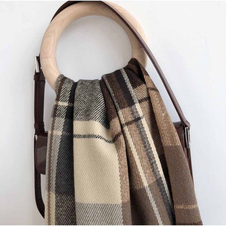 マフラー ボリュームフリンジマフラー チェック柄 韓国ファッション カジュアル | And Kawaii | 詳細画像3 