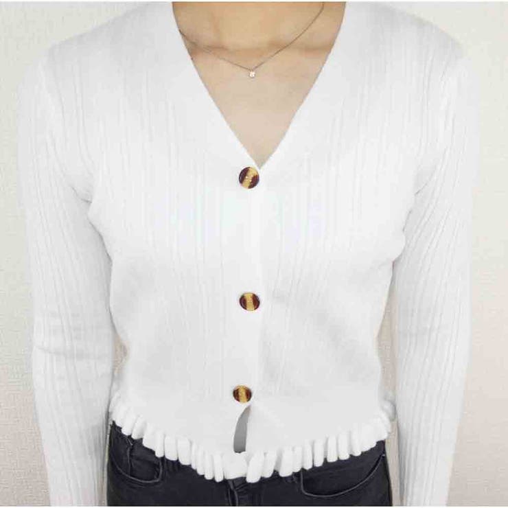 カーディガン 秋新作 ショート丈 Vネック レディース 長袖 | And Kawaii | 詳細画像9 