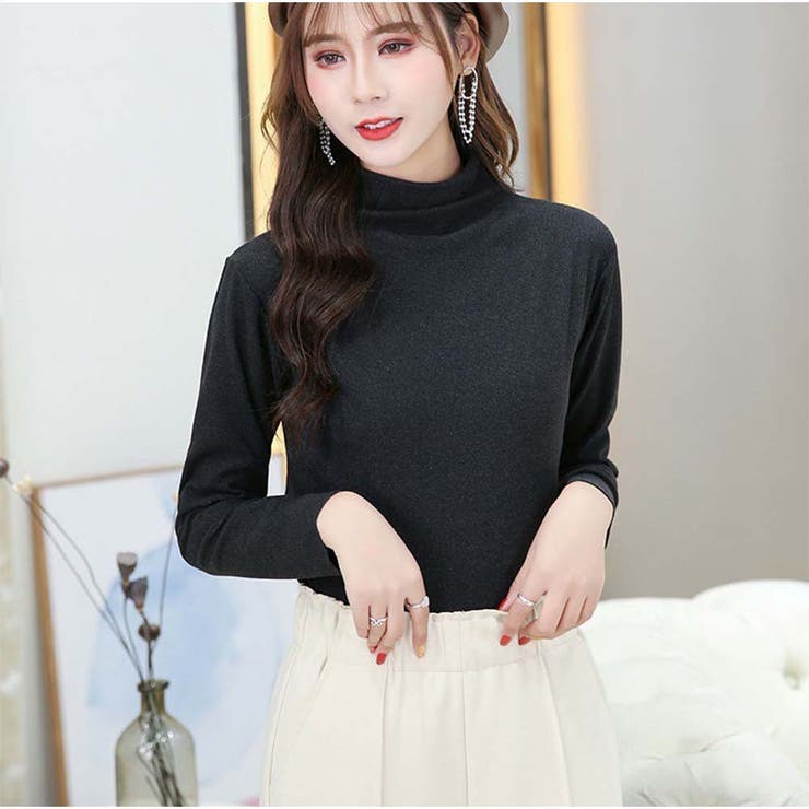 トップス カットソー タートルネック シンプル 韓国  | And Kawaii | 詳細画像2 