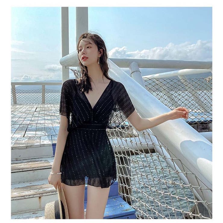 ブラック | ワンピース水着 ビキニ ワンピース | And Kawaii