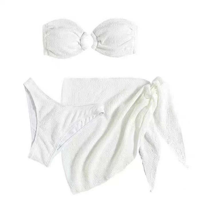 リボン可愛いバックシャンビキニ3点セット レディースファッショ 韓国 | And Kawaii | 詳細画像2 