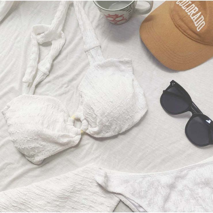 リボン可愛いバックシャンビキニ3点セット レディースファッショ 韓国 | And Kawaii | 詳細画像5 