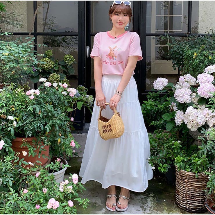 ロングスカート ハイウエスト ウエストゴム[品番：AKIW0004501]｜And