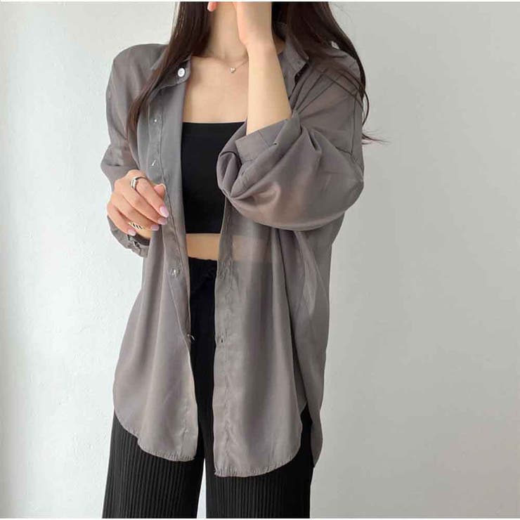 シャツ 長袖シースルー シアー素材UVカットシャツ 4色展開 | And Kawaii | 詳細画像7 