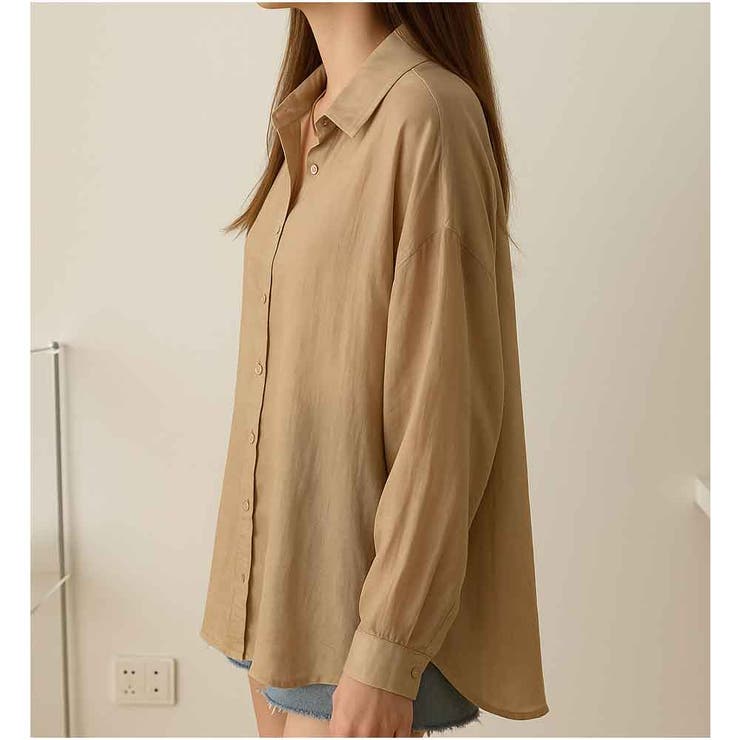 シアーシャツ UVカット長袖 涼感オーバーサイズ ナチュラルシアーシャツ | And Kawaii | 詳細画像10 