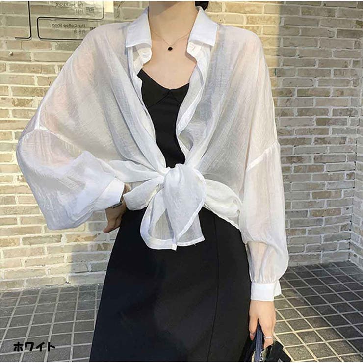 ホワイト | シアーシャツ UVカット長袖 涼感オーバーサイズ ナチュラルシアーシャツ | And Kawaii