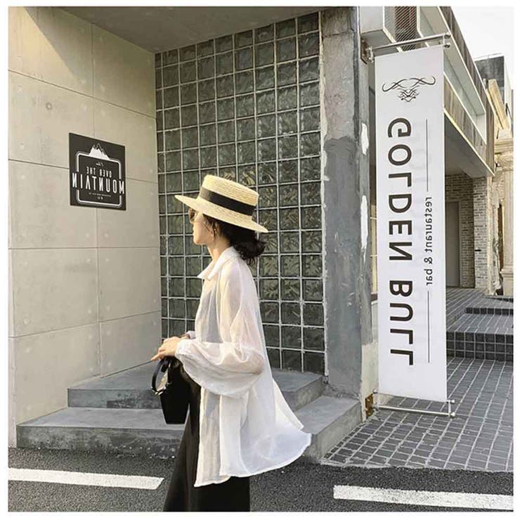 シアーシャツ UVカット長袖 涼感オーバーサイズ ナチュラルシアーシャツ | And Kawaii | 詳細画像2 