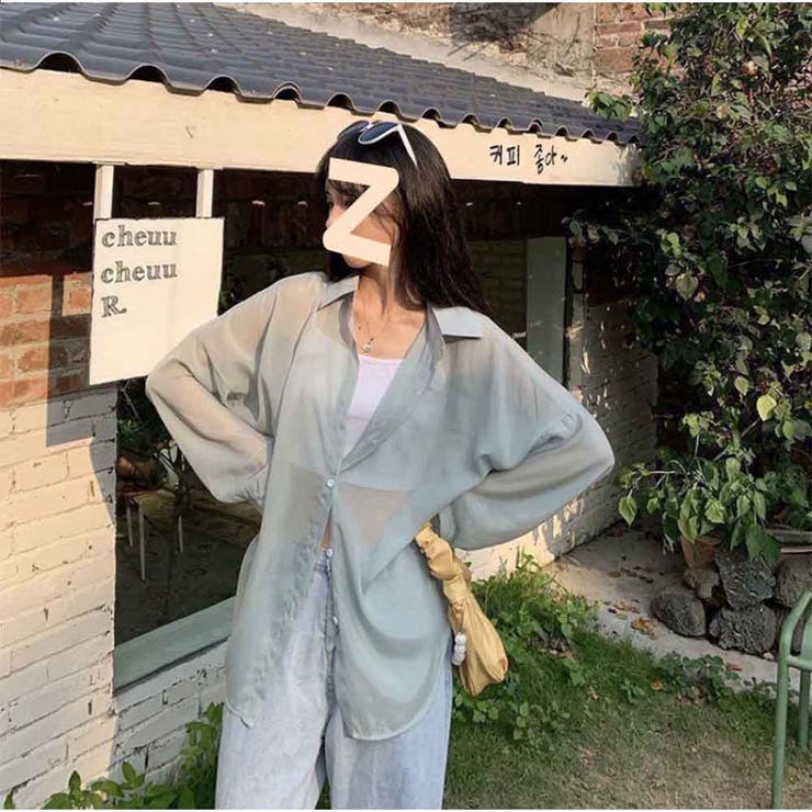 シアーシャツ UVカット長袖 涼感オーバーサイズ ナチュラルシアーシャツ | And Kawaii | 詳細画像6 