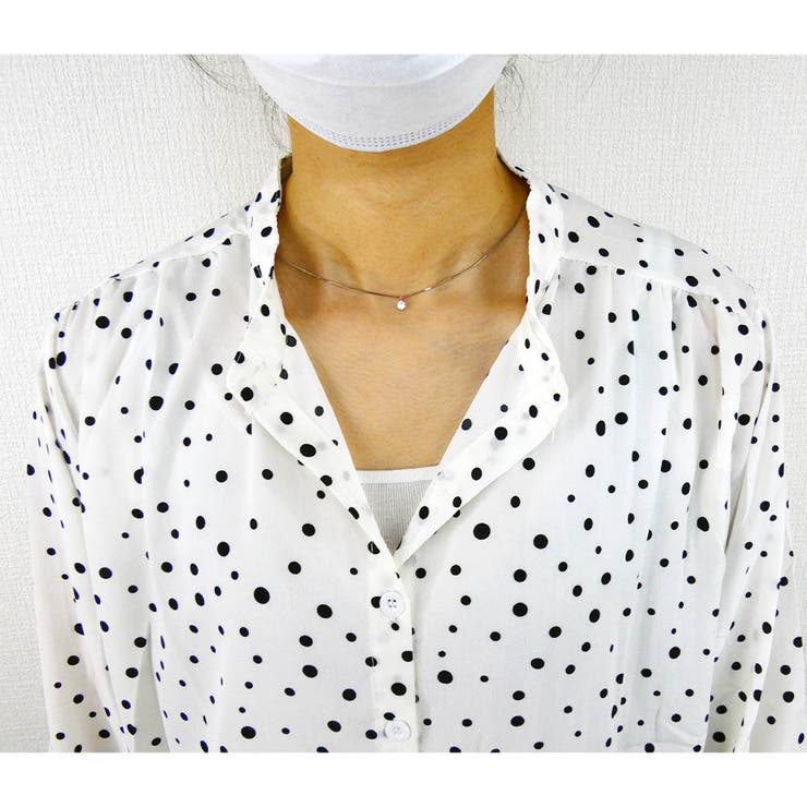 シャツ Vネック ドット柄ゆったり 体型カバー 着痩せカジュアル 美シルエット | And Kawaii | 詳細画像8 