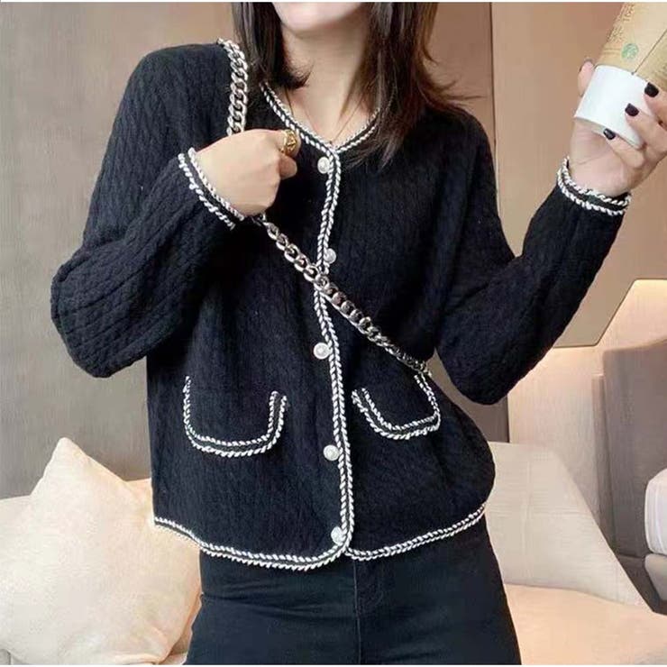 カーディガン 秋新作 長袖 無地 柔らかなニット 羽織り Vネック レディース | And Kawaii | 詳細画像11 