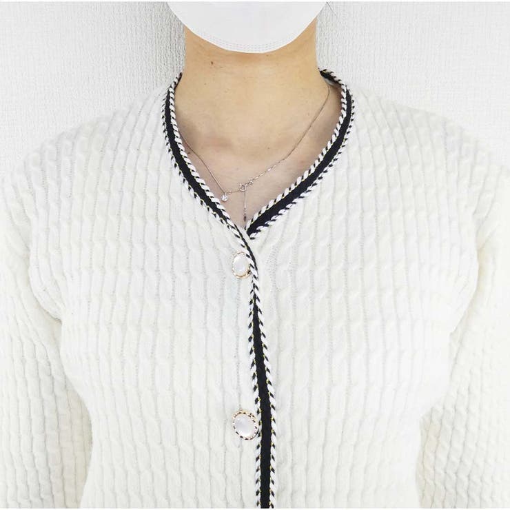 カーディガン 秋新作 長袖 無地 柔らかなニット 羽織り Vネック レディース | And Kawaii | 詳細画像8 