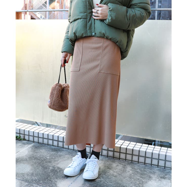 ベージュ | ベイカー タイト ロングスカート | andme