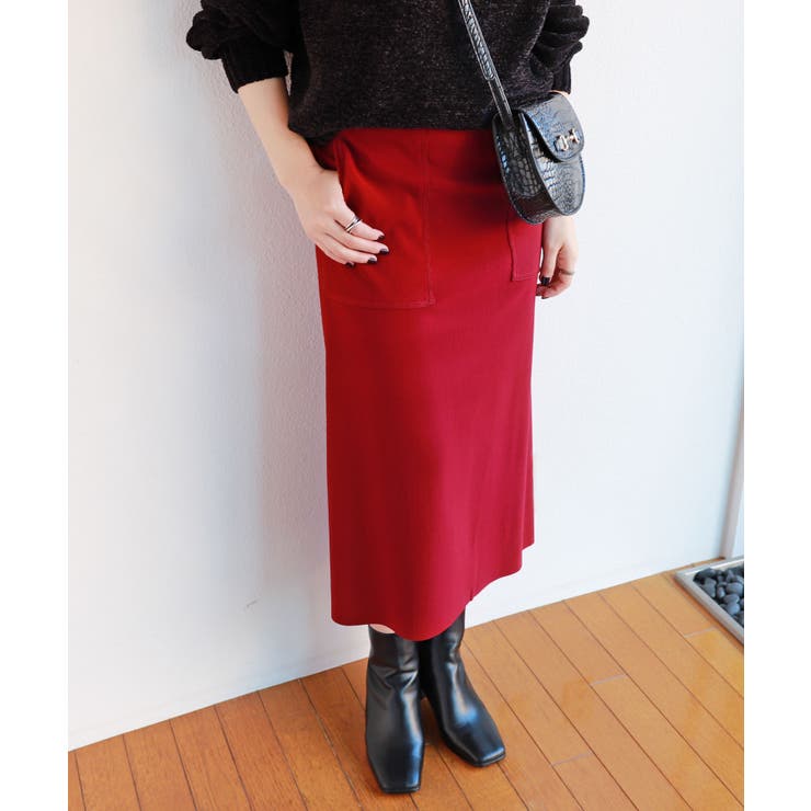 ボルドー | ベイカー タイト ロングスカート | andme