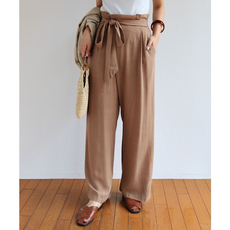 リネンブレンド カシュクール ラップパンツ[品番：AZ000003133]｜and  Me（アンドミー）のレディースファッション通販｜SHOPLIST（ショップリスト）