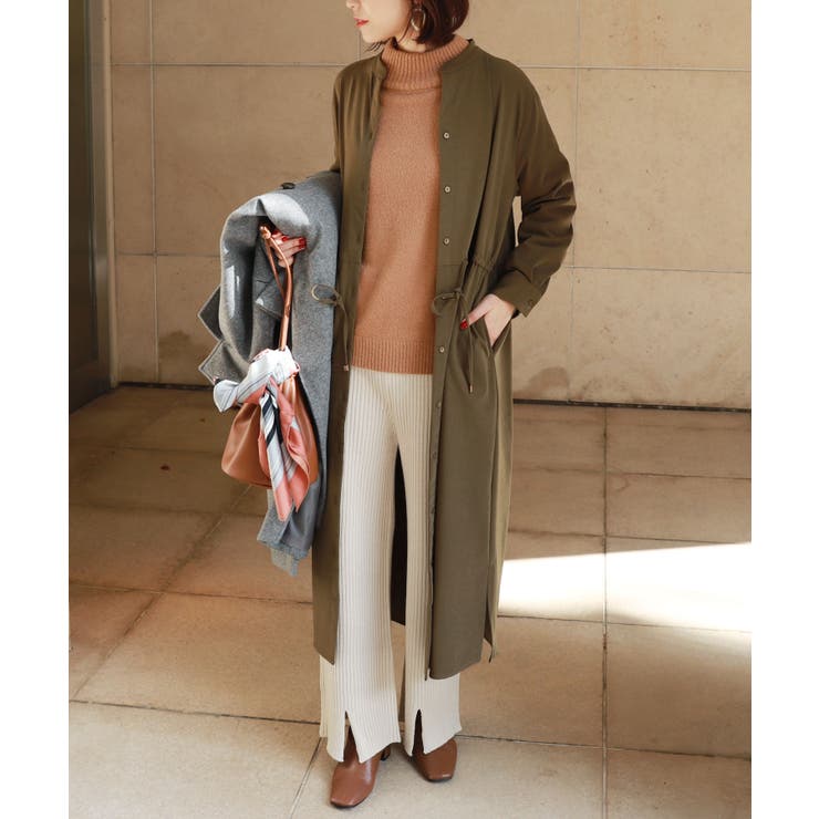 カーキ | 2way ドロスト シャツワンピース | andme