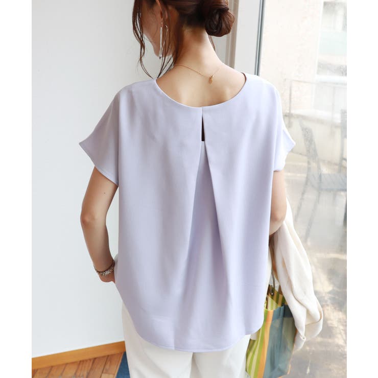 ラベンダー | 背中タック 半袖 ブラウス | andme